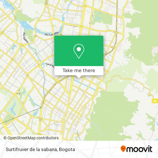 Surtifruver de la sabana map