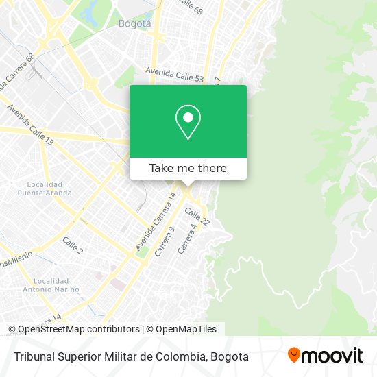 Tribunal Superior Militar de Colombia map