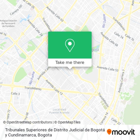Tribunales Superiores de Distrito Judicial de Bogotá y Cundinamarca map