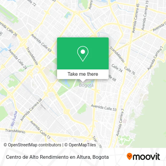Mapa de Centro de Alto Rendimiento en Altura