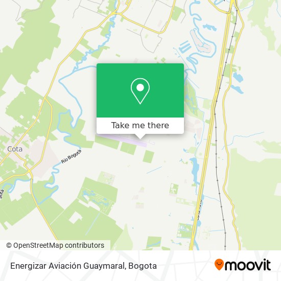 Mapa de Energizar Aviación Guaymaral