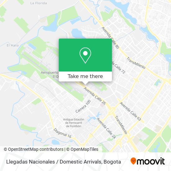 Llegadas Nacionales / Domestic Arrivals map