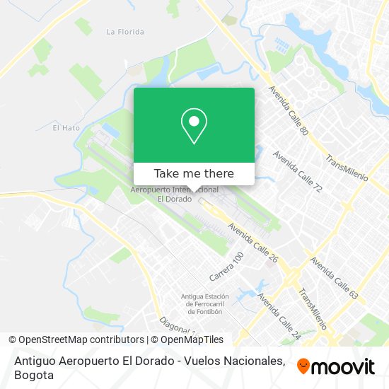 Antiguo Aeropuerto El Dorado - Vuelos Nacionales map