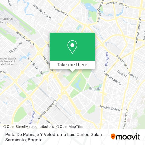 Mapa de Pista De Patinaje Y Velodromo Luis Carlos Galan Sarmiento