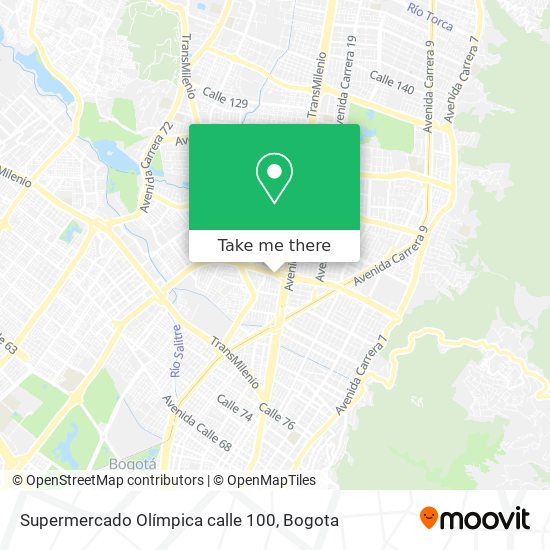 Mapa de Supermercado Olímpica calle 100