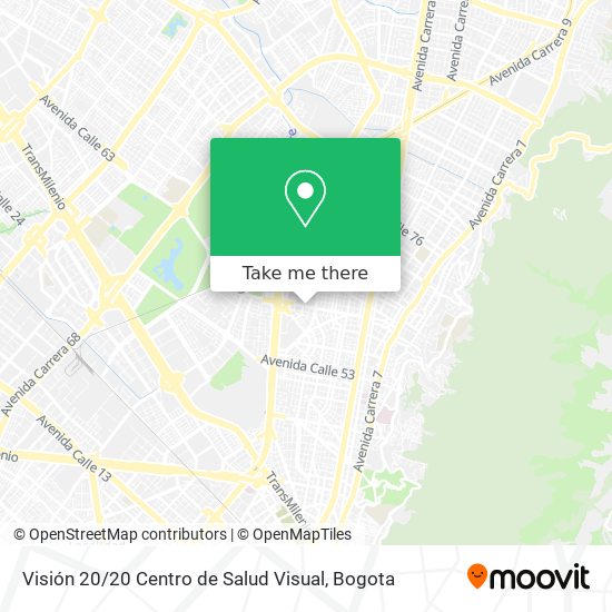 Mapa de Visión 20 / 20 Centro de Salud Visual