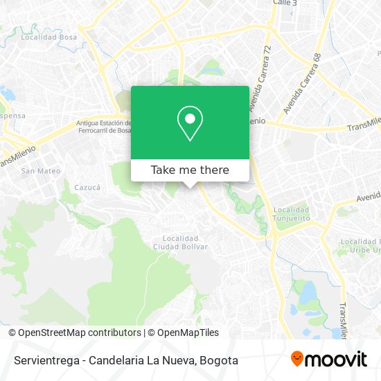 Servientrega - Candelaria La Nueva map