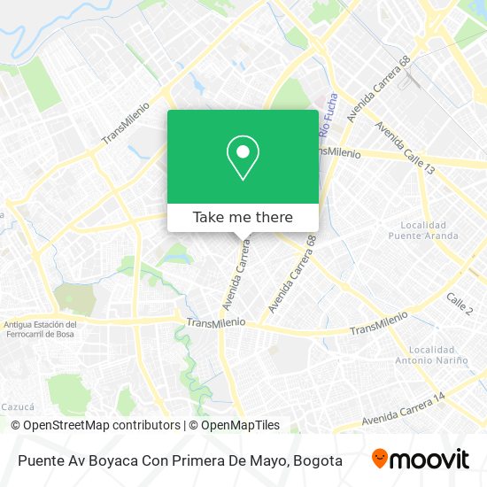 Mapa de Puente Av Boyaca Con Primera De Mayo