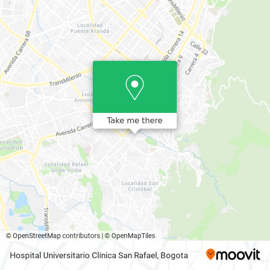 Mapa de Hospital Universitario Clínica San Rafael