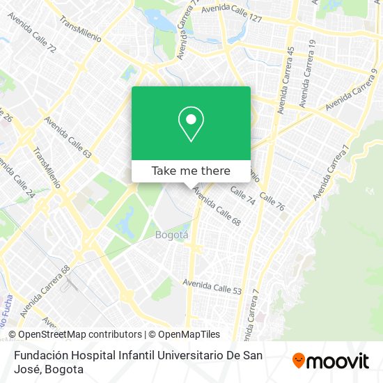 Fundación Hospital Infantil Universitario De San José map