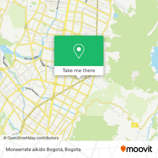 Mapa de Monserrate aikido Bogotá