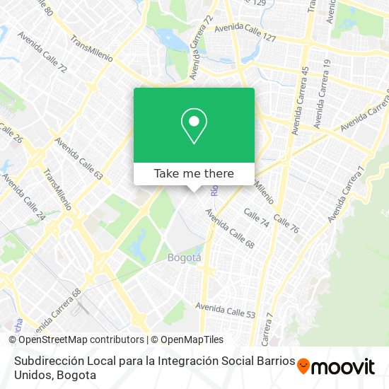 Subdirección Local para la Integración Social Barrios Unidos map