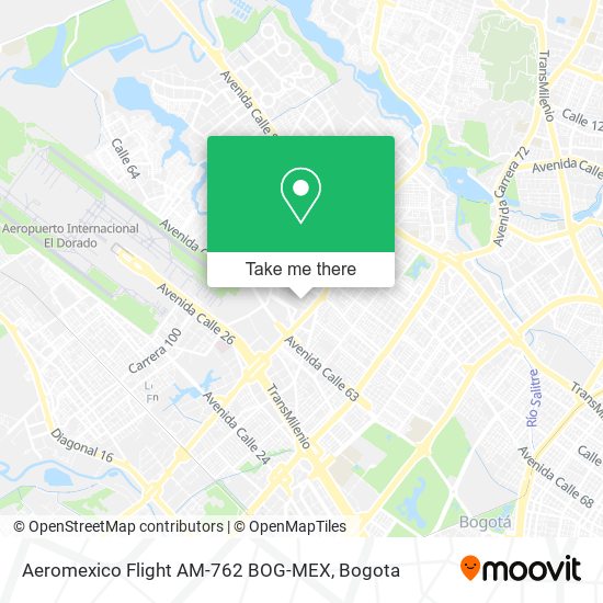 Aeromexico Flight AM-762 BOG-MEX map