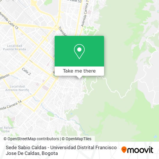 Sede Sabio Caldas - Universidad Distrital Francisco  Jose De Caldas map
