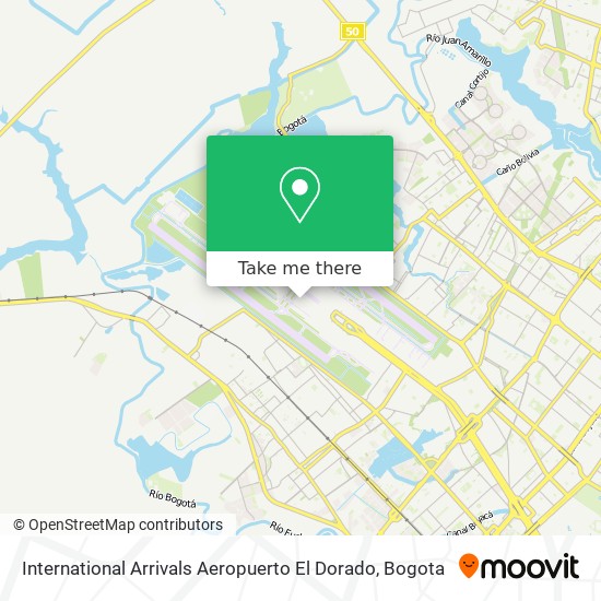 International Arrivals Aeropuerto El Dorado map