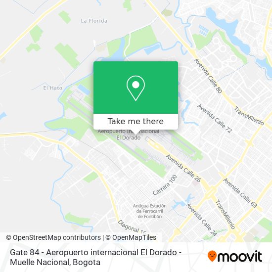Gate 84 - Aeropuerto internacional El Dorado - Muelle Nacional map