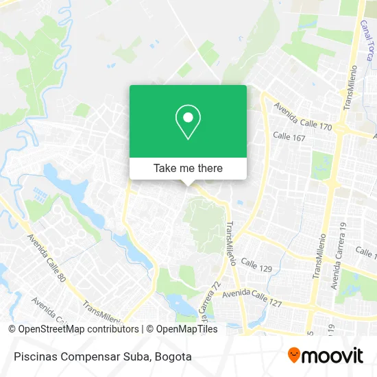 Piscinas Compensar Suba map