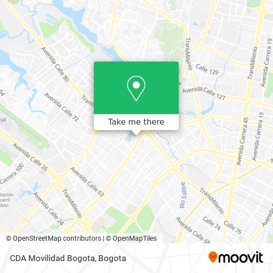 CDA Movilidad Bogota map