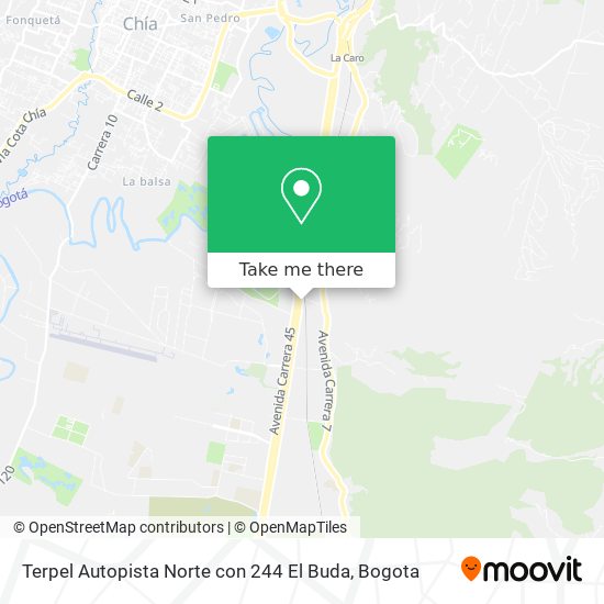 Mapa de Terpel Autopista Norte con 244  El Buda