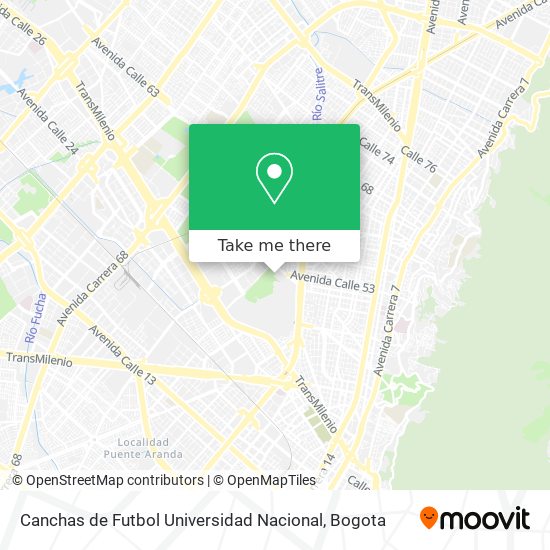 Canchas de Futbol Universidad Nacional map
