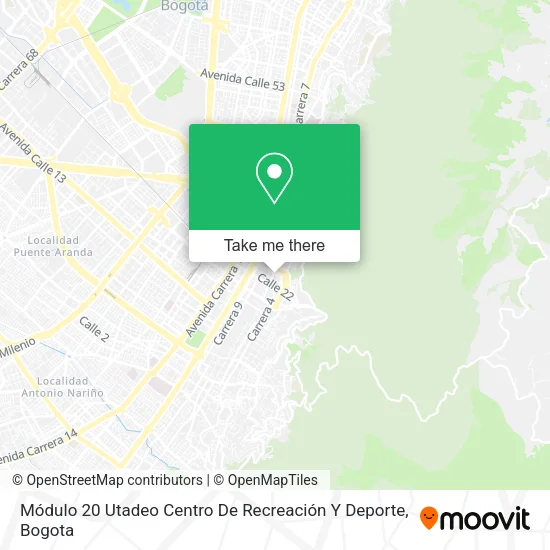 Mapa de Módulo 20 Utadeo Centro De Recreación Y Deporte