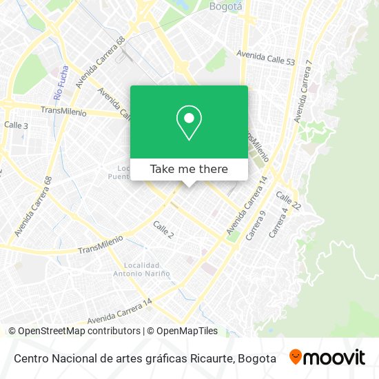 Mapa de Centro Nacional de artes gráficas Ricaurte