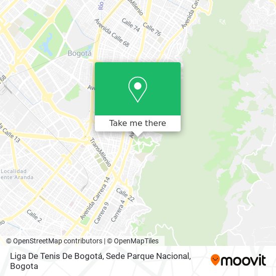 Liga De Tenis De Bogotá, Sede Parque Nacional map
