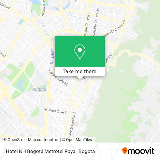 Hotel NH Bogotá Metrotel Royal map