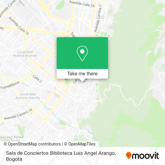 Mapa de Sala de Conciertos Biblioteca Luis Angel Arango