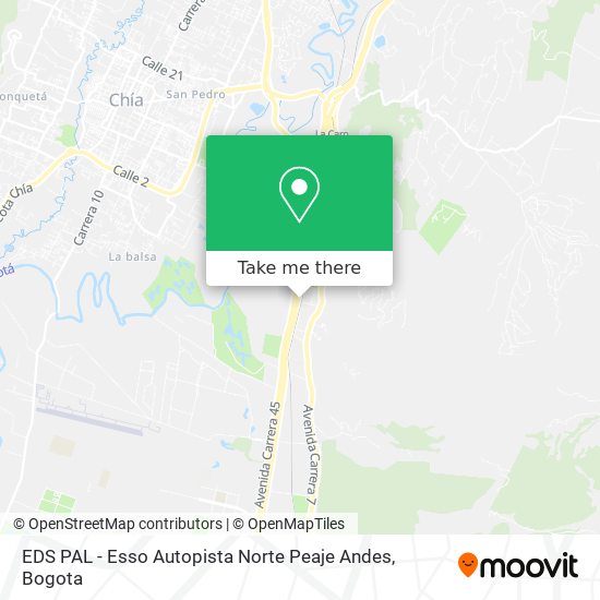 Mapa de EDS PAL - Esso Autopista Norte Peaje Andes