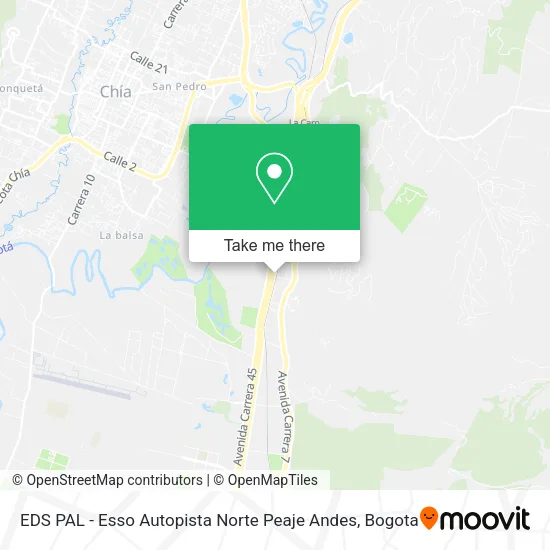 EDS PAL - Esso Autopista Norte Peaje Andes map