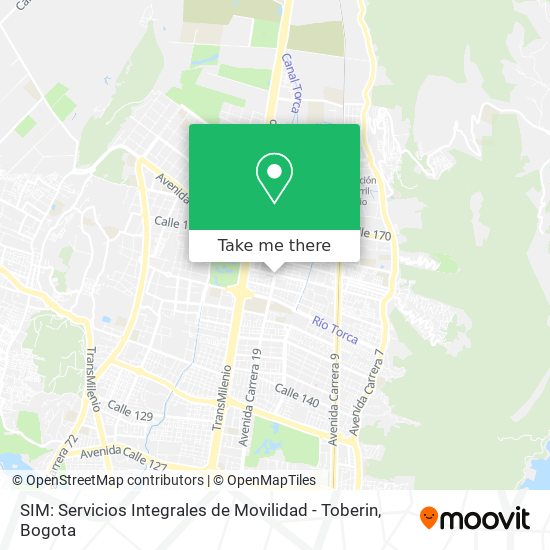 SIM: Servicios Integrales de Movilidad - Toberin map