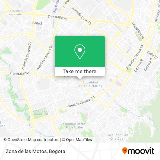 Zona de las Motos map