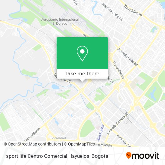 Mapa de sport life Centro Comercial Hayuelos