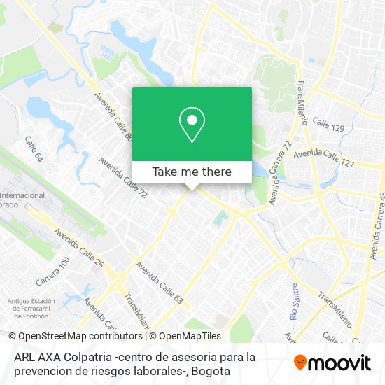 ARL AXA Colpatria -centro de asesoria para la prevencion de riesgos laborales- map