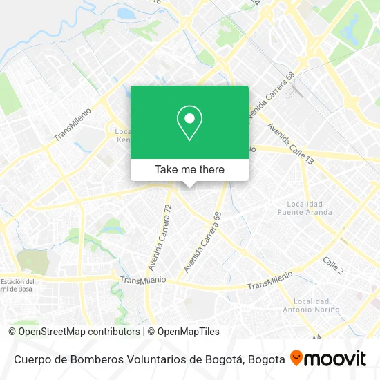 Mapa de Cuerpo de Bomberos Voluntarios de Bogotá