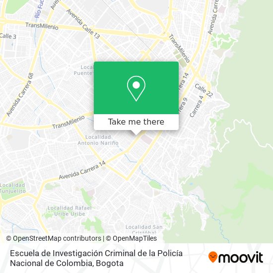 Mapa de Escuela de Investigación Criminal de la Policía Nacional de Colombia