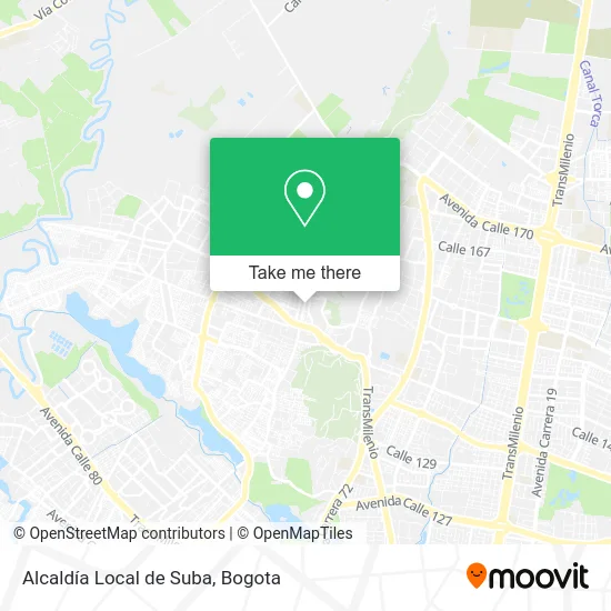 Alcaldía Local de Suba map