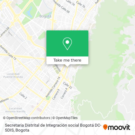 Secretaria Distrital de Integración social Bogotá DC- SDIS map
