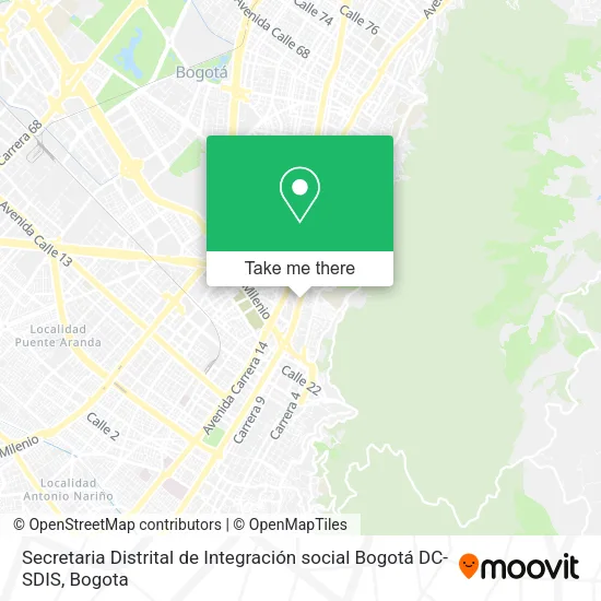Mapa de Secretaria Distrital de Integración social Bogotá DC- SDIS