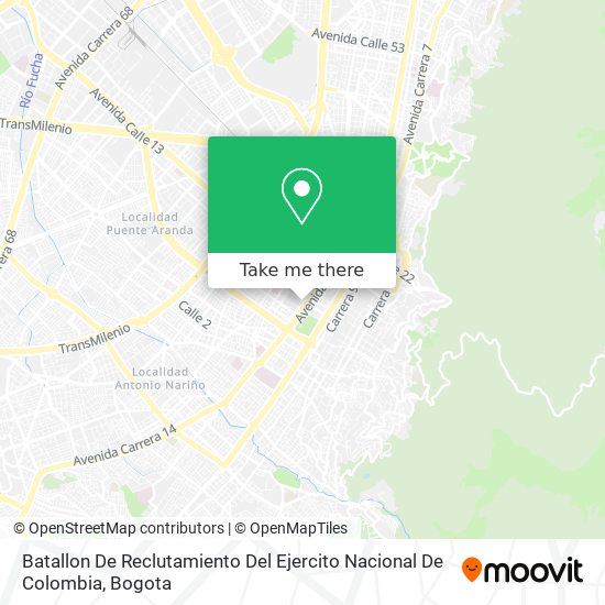 Batallon De Reclutamiento Del Ejercito Nacional De Colombia map