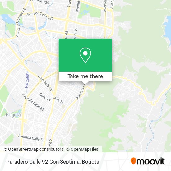 Paradero Calle 92 Con Séptima map