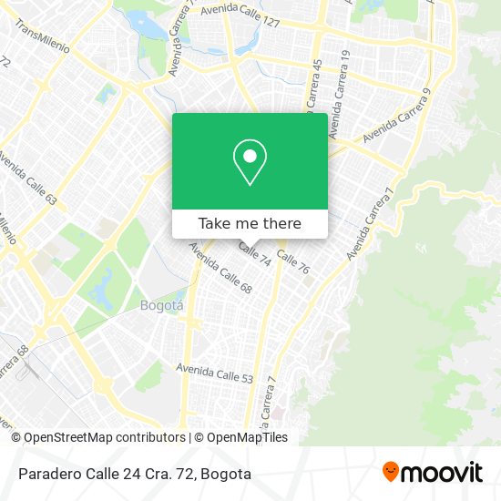 Paradero Calle 24 Cra.  72 map