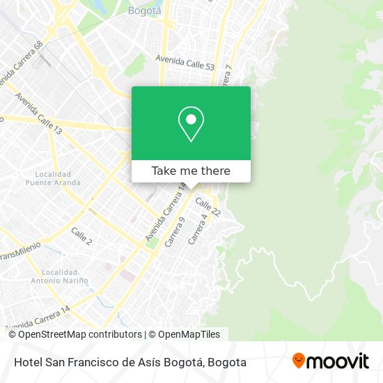 Hotel San Francisco de Asís Bogotá map