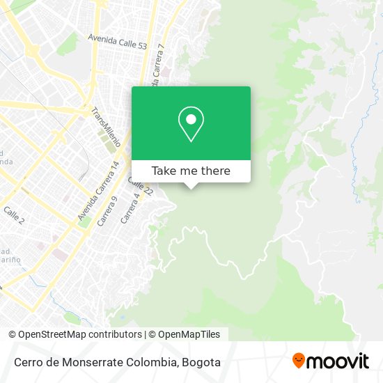 Cerro de Monserrate Colombia map