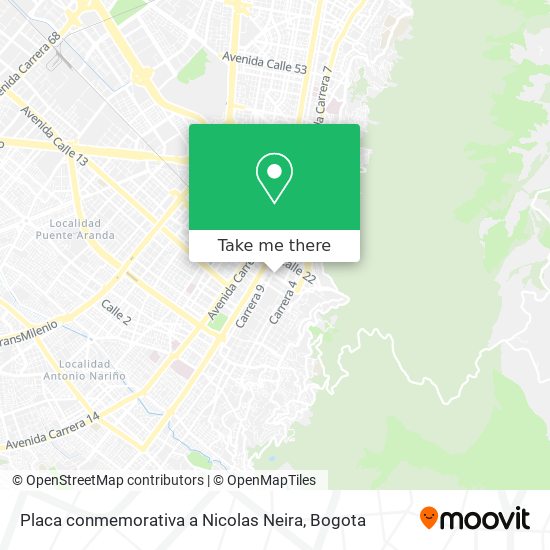 Mapa de Placa conmemorativa a Nicolas Neira