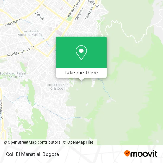 Col. El Manatial map