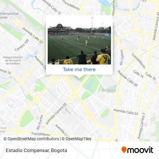 Estadio Compensar map