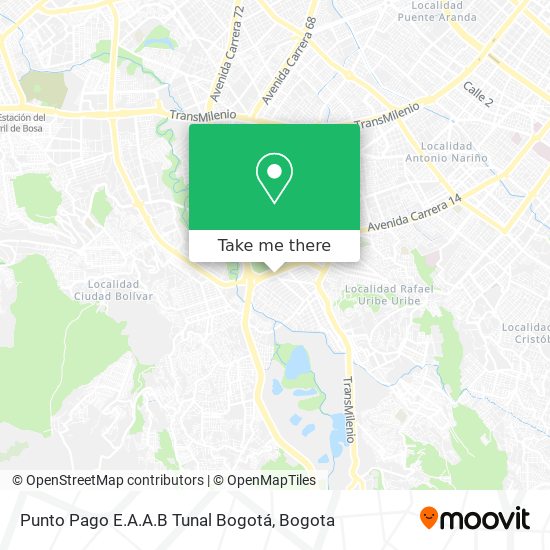 Punto Pago E.A.A.B Tunal Bogotá map