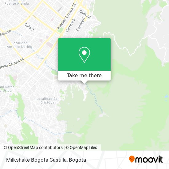Milkshake Bogotá Castilla map